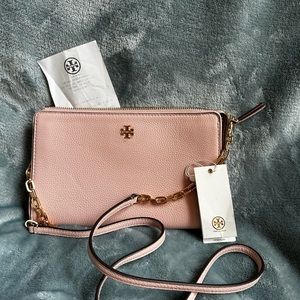 Tory Burch, Carter, slim Crossbody and Shell pink